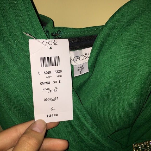 COPY - Cache Emerald Green Cocktail Dress - Picture 2 of 4